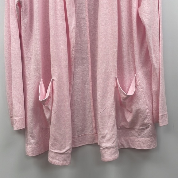J. Crew Open Front Cardigan Slub Cotton Lightweight Sweater Minimalist Pink - Picture 3 of 7